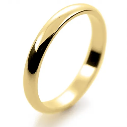 D Shape Light -  2.5mm (DSSL2Y) Yellow Gold Wedding Ring